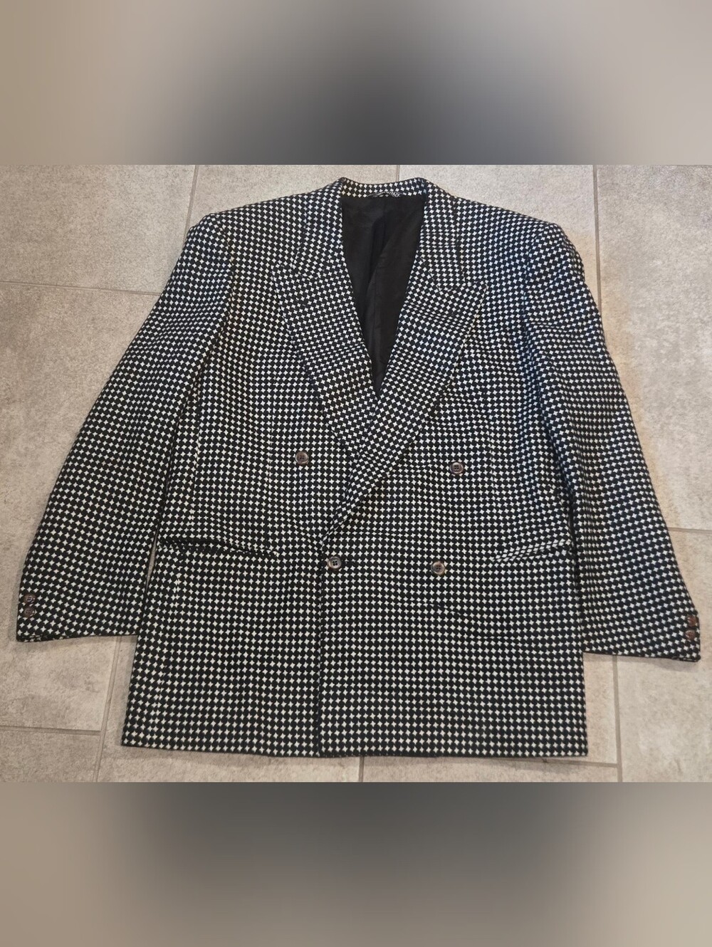 VTG Proposta by Canali Double Breasted Blazer 52R 42 Geometric 90s Mob Style ITL